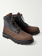 Moncler - Peka Nubuck and Leather Hiking Boots - Brown