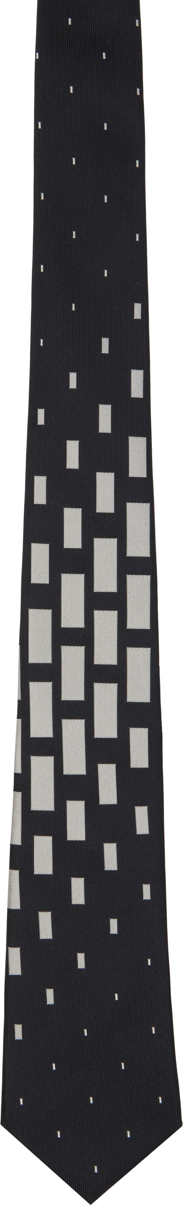 YOHJI YAMAMOTO Black Square Pattern JQ Derby Tie