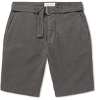 Officine Générale - Julian Slim-Fit Garment-Dyed Cotton and Linen-Blend Shorts - Black