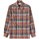 Eastlogue Men's M65 Shirt Jacket in Blue/Orange Check