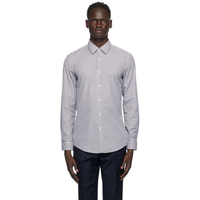 Photo: Boss Black and White Stripe Slim-Fit Shirt