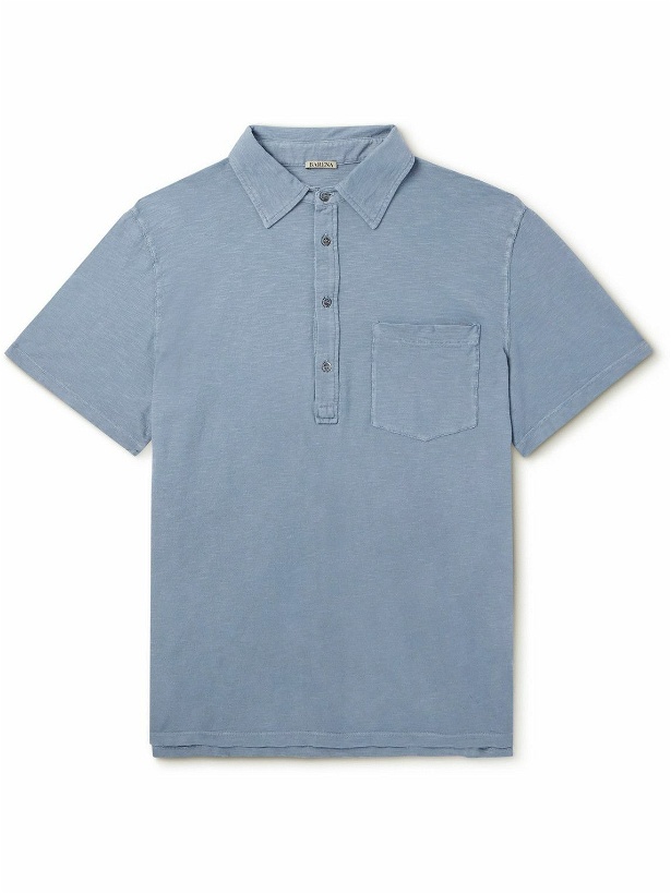 Photo: Barena - Garment-Dyed Cotton-Jersey Polo Shirt - Blue