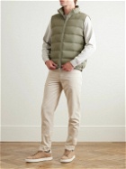 Brunello Cucinelli - Quilted Shell Hooded Down Gilet - Green
