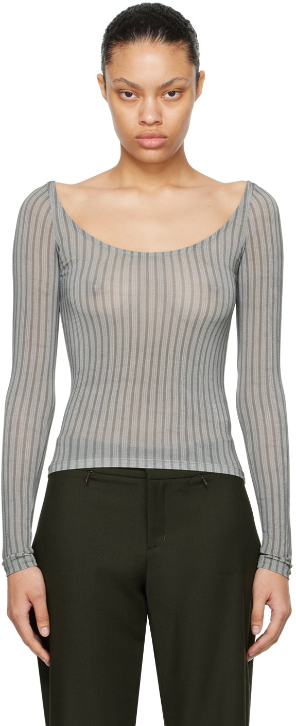 【paloma wool】 long sleeve tee BUSCA-Asymmetrical long-sleeve top with gathered hem and