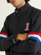 God's True Cashmere - Harley-Davidson Striped Appliquéd Recycled Shell Jacket - Black