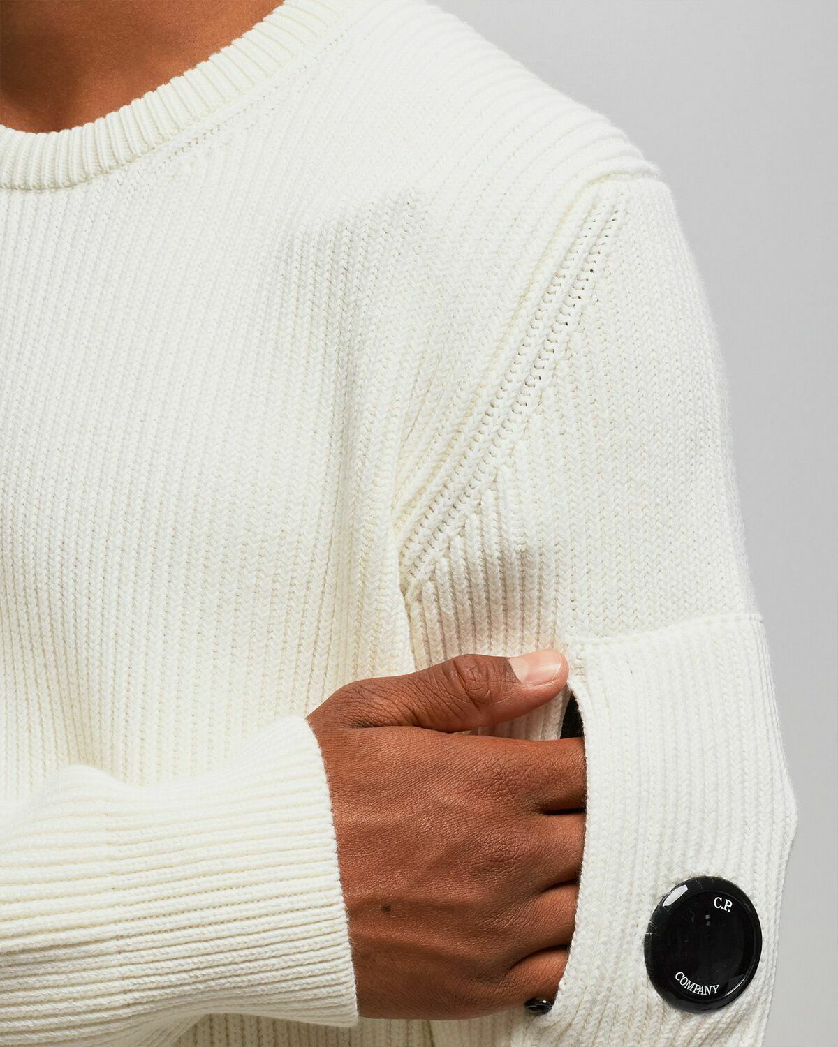 C.P. Company Knitwear Crew Neck White Pullovers C.P. Company