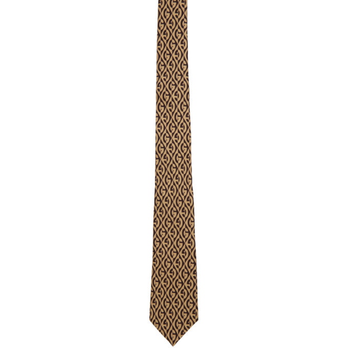 Photo: Gucci Beige and Brown G Print Tie