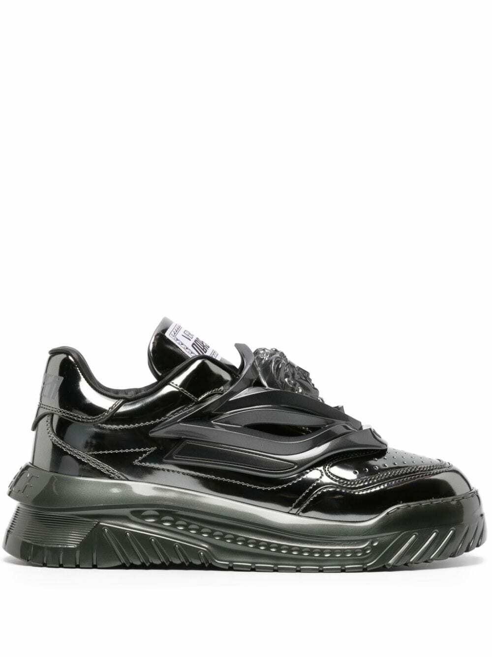 VERSACE - Odissea Laminated Leather Sneakers Versace