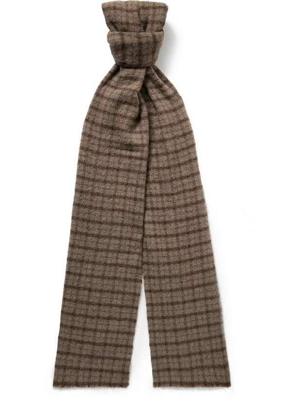 Photo: mfpen - Checked Brushed Wool-Blend Scarf