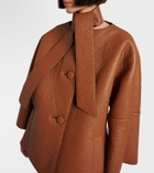 Prada Scarf-detail leather jacket