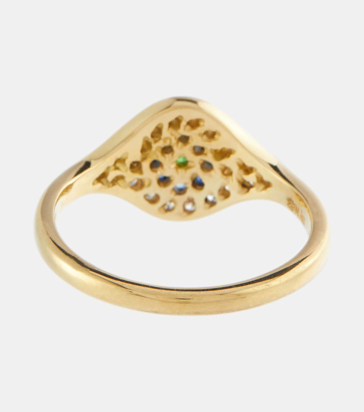 Ileana Makri Cats Eye 18kt gold ring with diamonds, sapphires and tsavorite