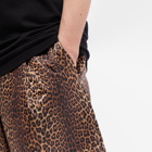 Dries Van Noten Men's Leopard Print Elasticated Waist Shorts in Camel