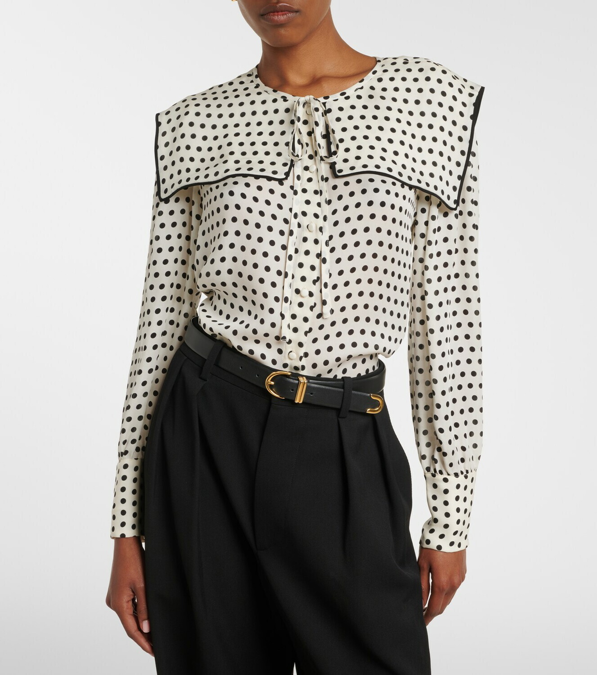 Frame Fleet polka-dot silk blouse