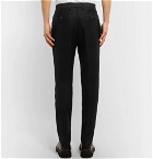 Joseph - Anderson Slim-Fit Brushed Linen and Cotton-Blend Twill Trousers - Men - Black