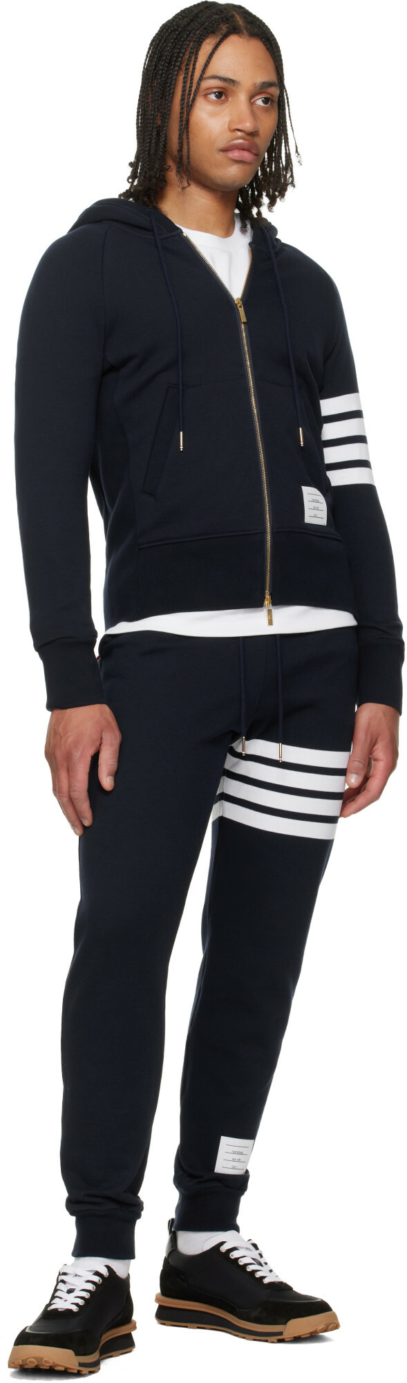 Thom Browne Navy Classic Loopback 4-Bar Sweatpants