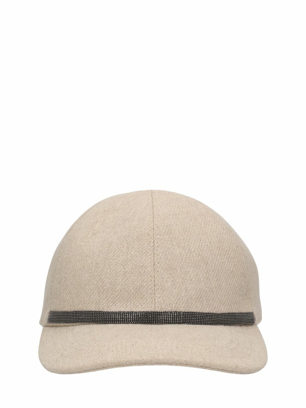 Photo: BRUNELLO CUCINELLI Embellished Gabardine Baseball Cap