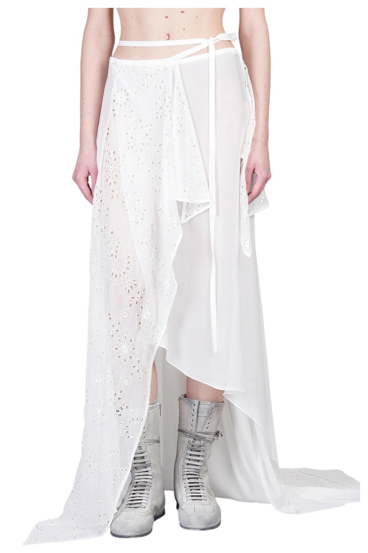 【関税込み】Ann Demeulemeester ホワイト Lut ベスト Ann Demeulemeester - Lut cotton voile vest Ann Demeulemeester