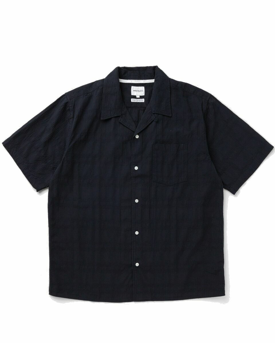 Photo: Norse Projects Carsten Relaxed Dobby Check Shirt Blue - Mens - Shortsleeves