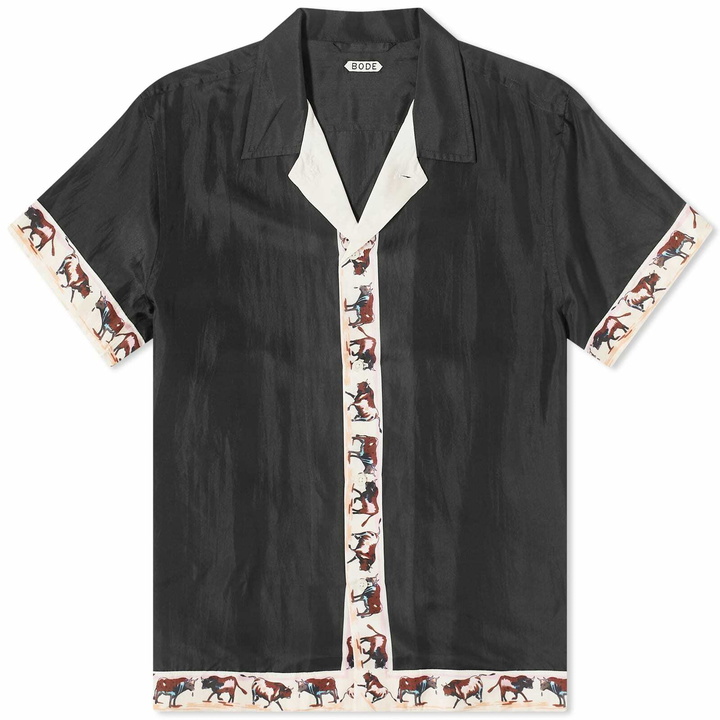 Photo: Bode Men's Tareau Vacation Shirt in Black