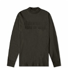 Fear of God ESSENTIALS Men's Long Sleeve Kids Logo T-Shirt in Off Black