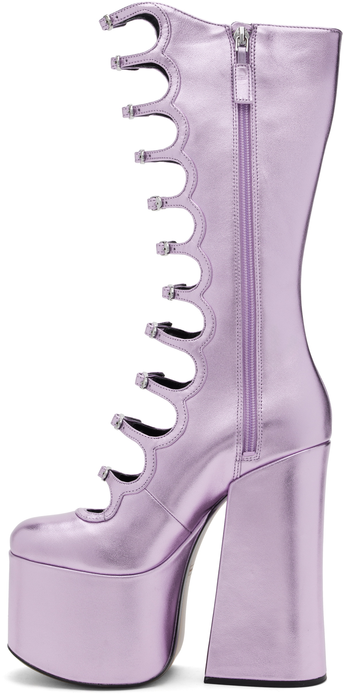 Marc Jacobs Purple 'The Metallic Kiki' Knee High Boots
