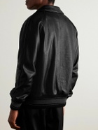 Golden Bear - Logo-Appliquéd Full-Grain Leather Varsity Jacket - Black
