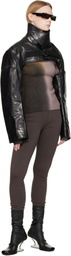Rick Owens Black Tower Mac Cropped Leather Jacket