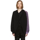 Raf Simons Black Contrasting Sleeve Cardigan