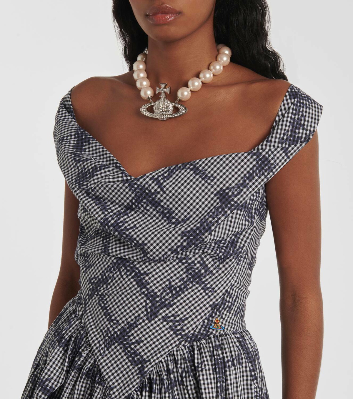 Vivienne Westwood Sunday gingham cotton corset midi dress