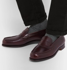J.M. Weston - 180 The Moccasin Burnished-Leather Penny Loafers - Men - Burgundy