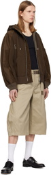 sacai Brown Sponge Sweat Hoodie