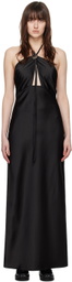 WYNN HAMLYN Black Buckle Maxi Dress