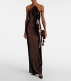 Magda Butrym Floral-appliqué sequined gown