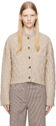 REMAIN Birger Christensen Beige Brushed Cardigan