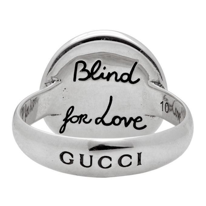 Gucci Silver Blind For Love Mystic Cat Ring