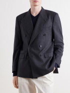 Rubinacci - Double-Breasted Virgin Wool-Twill Blazer - Gray