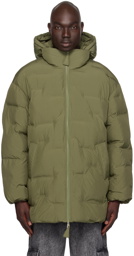 GANNI Green Quilted Puffer Coat