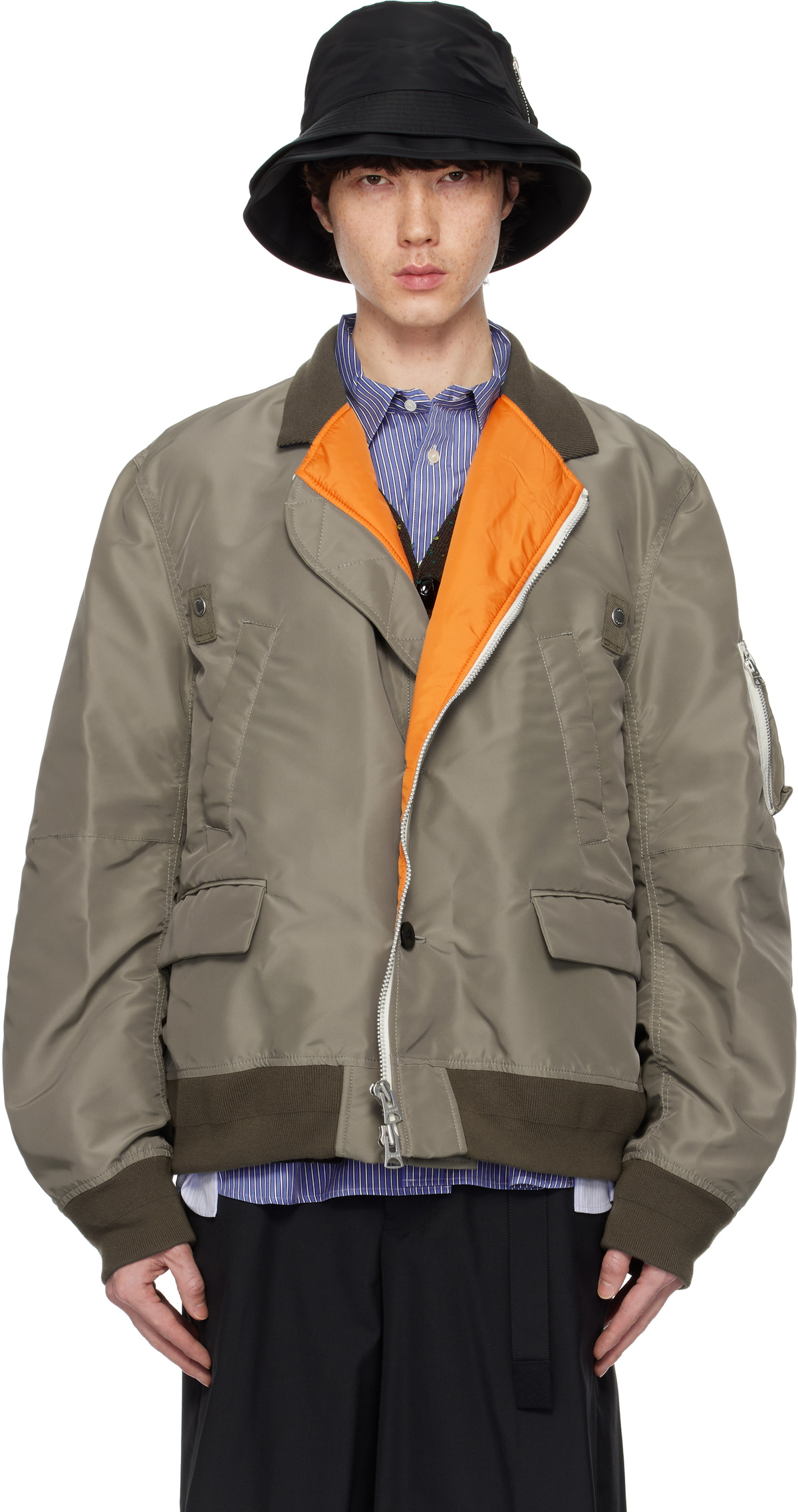 【極美品】Sacai 20SS MA-1 BOMBER JACKET Size1 sacai Khaki MA-1 Bomber Jacket Sacai