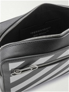 Off-White - Striped Logo-Jacquard Leather Messenger Bag