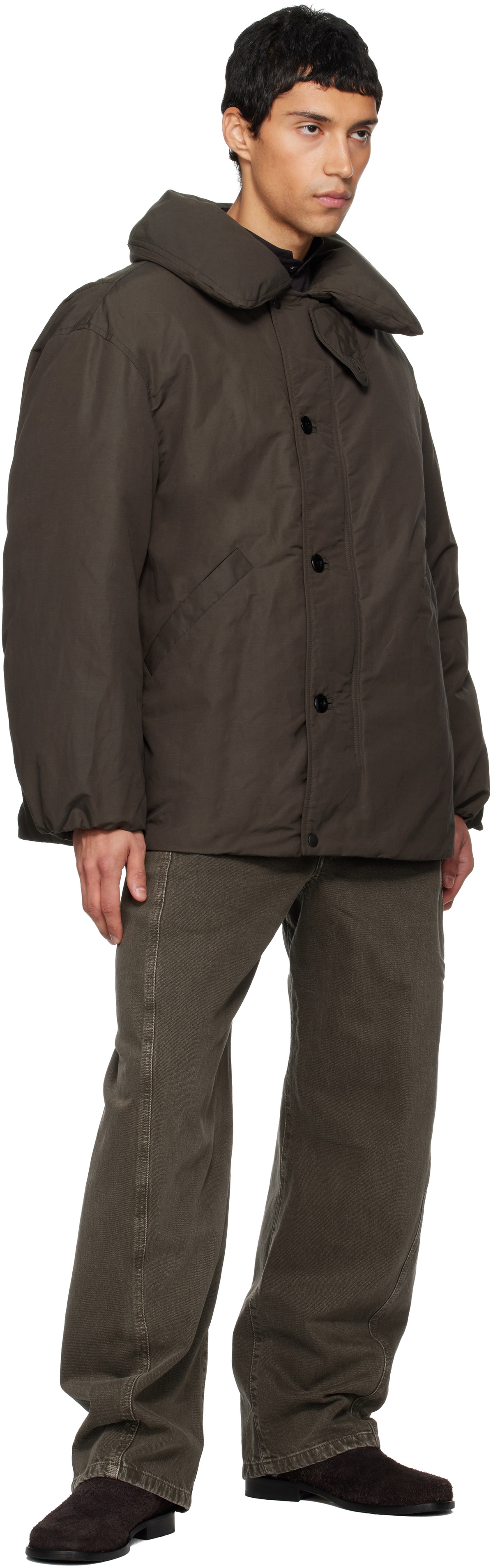 LEMAIRE Brown Puffer Blouson Down Jacket