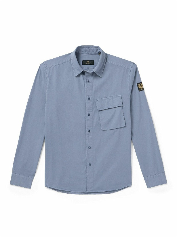 Photo: Belstaff - Scale Garment-Dyed Cotton-Twill Shirt - Blue