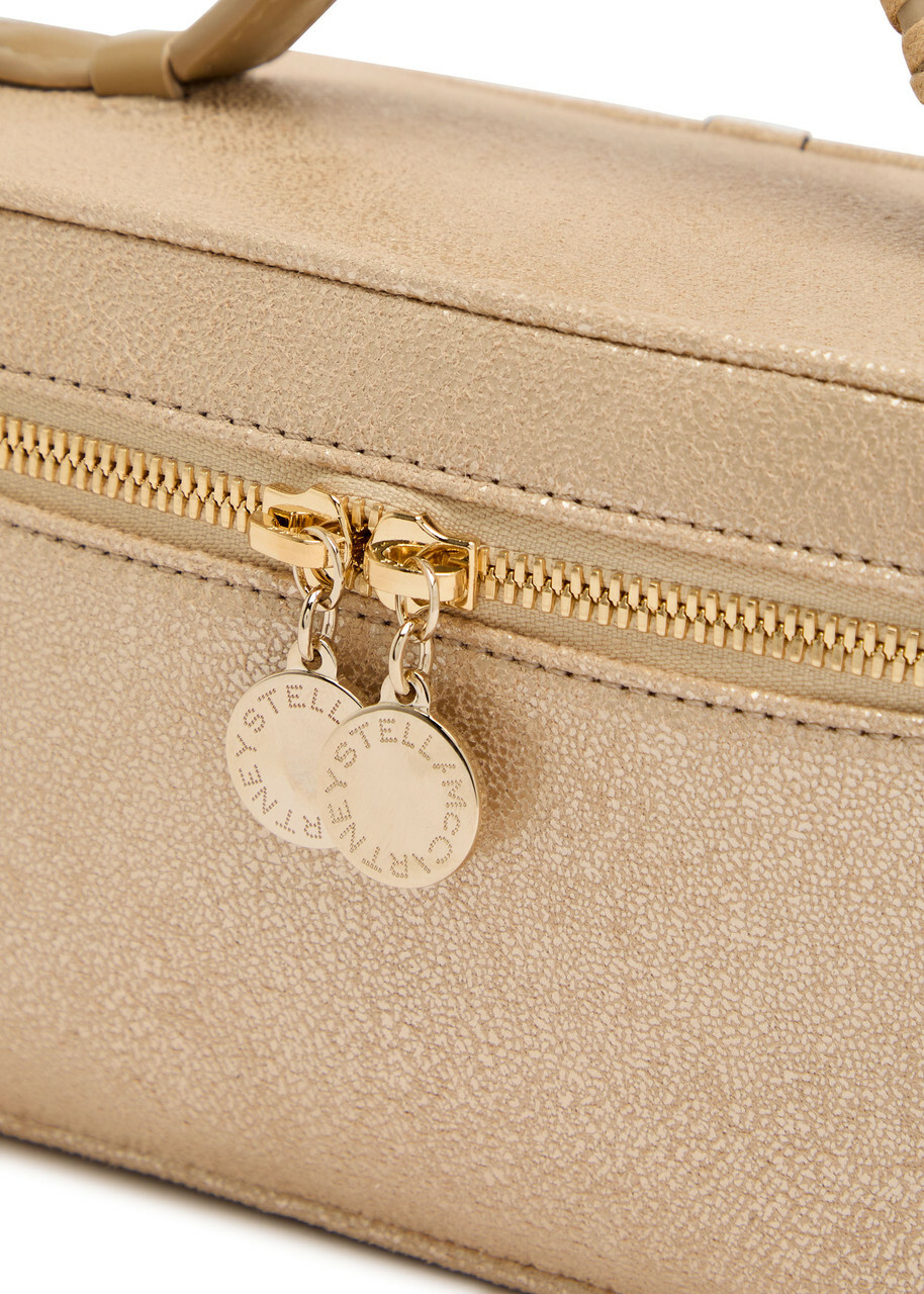 Stella Mccartney Falabella Faux Suede Vanity Case - Gold - One Size