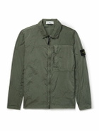 Stone Island - Logo-Appliquéd Garment-Dyed Nylon Metal Overshirt - Green