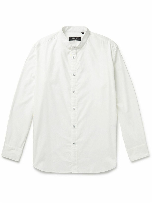 Photo: Rag & Bone - Lafayette Grandad-Collar Cotton Oxford Shirt - White