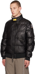 Parajumpers Black Alf Leather Puffer Jacket