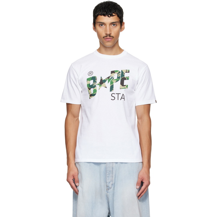 Photo: BAPE White ABC Camo 'BAPE STA' T-shirt