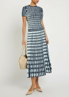 Simkhai Micah Scalloped Knit Midi Skirt Blue