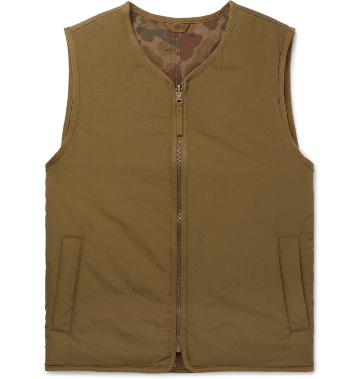 Photo: Alex Mill - Reversible Padded Camouflage-Print Nylon and Cotton Gilet - Green