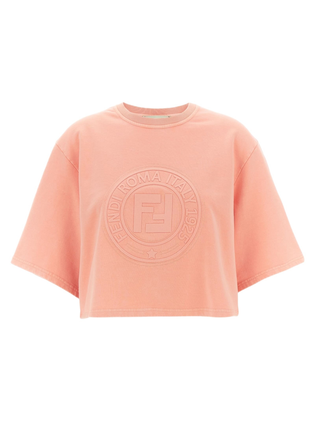 Tシャツ・カットソー Fendi Cropped Top With Embossed Logo Tops | Embossed Logo Crop TShirt Wo - Multicolor T-Shirts