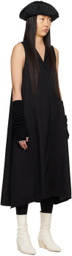 Y's Black Sleeveless Midi Dress